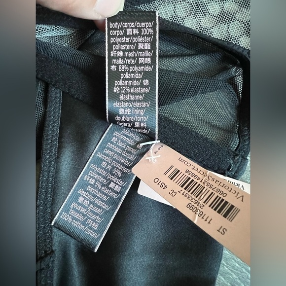 Victoria’s Secret black starburst unlined Demi bra high waisted thong panty NWT! - Picture 11 of 11